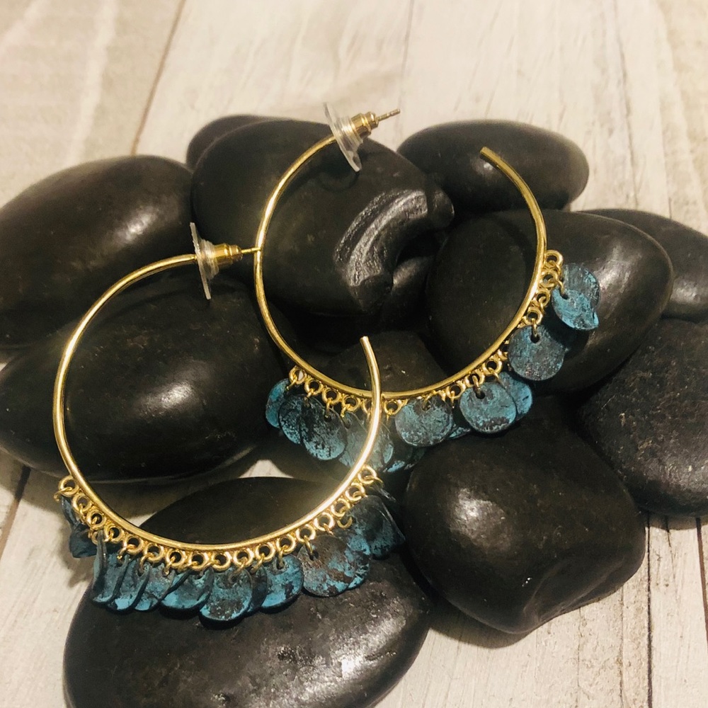 Hoop Earring With Patina Fringe